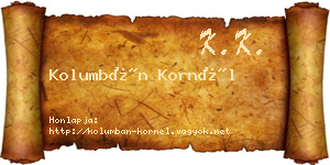 Kolumbán Kornél névjegykártya