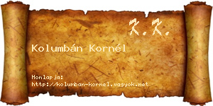 Kolumbán Kornél névjegykártya