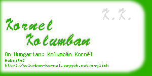 kornel kolumban business card